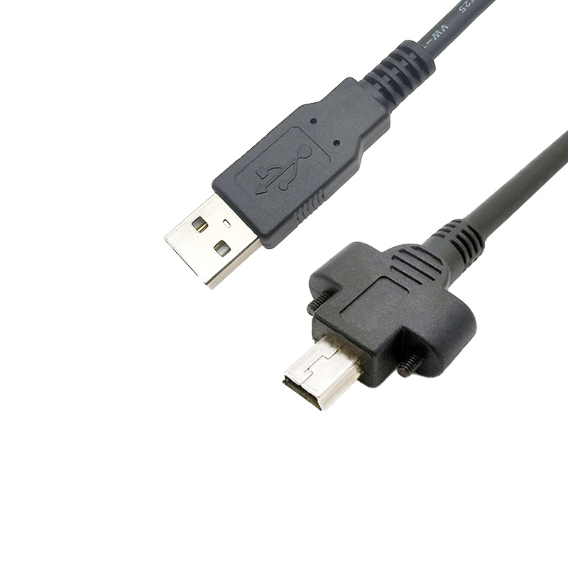 USB2.0 A TYPE MALE TO MINI USB2.0 B-TYPE 5PIN MALE SCREW CABLE