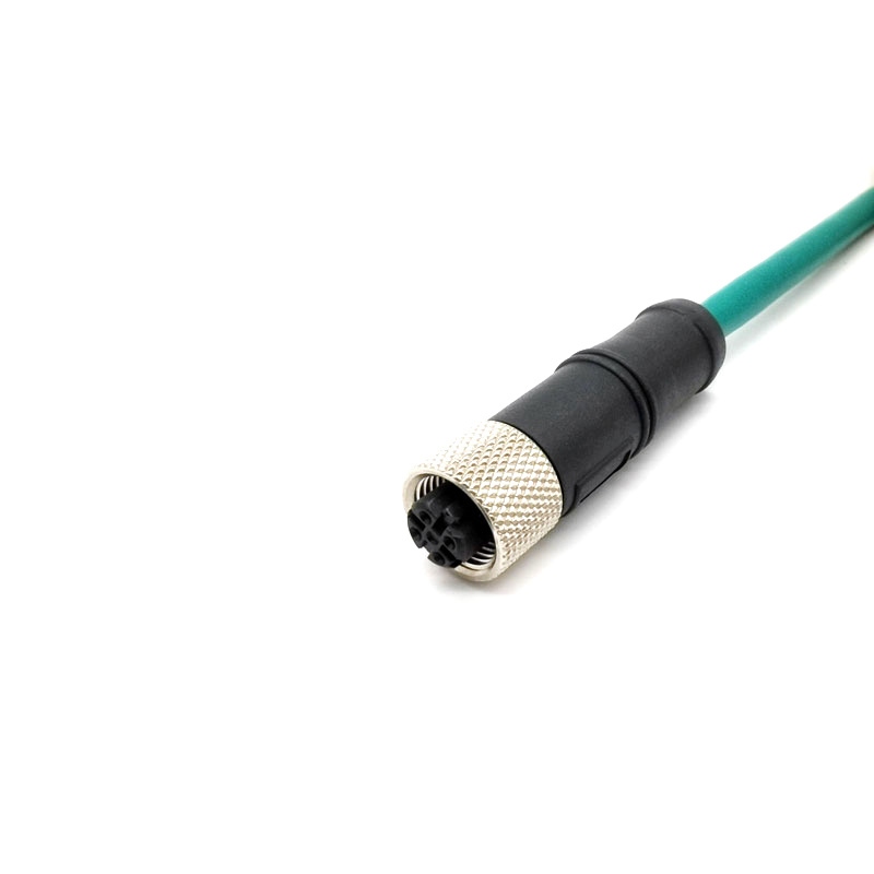 M12 D-CODE Female to RJ45 Male Cable