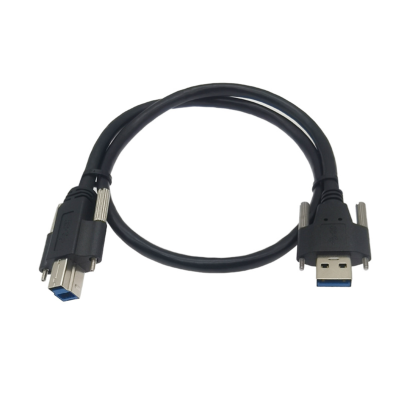 USB3.0 A type Male with screw to USB3.0 B type Male with screw cable