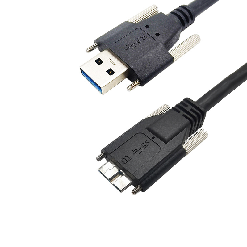 USB3.0 A type Male with screw to Micro usb3.0 B type Male with screw cable