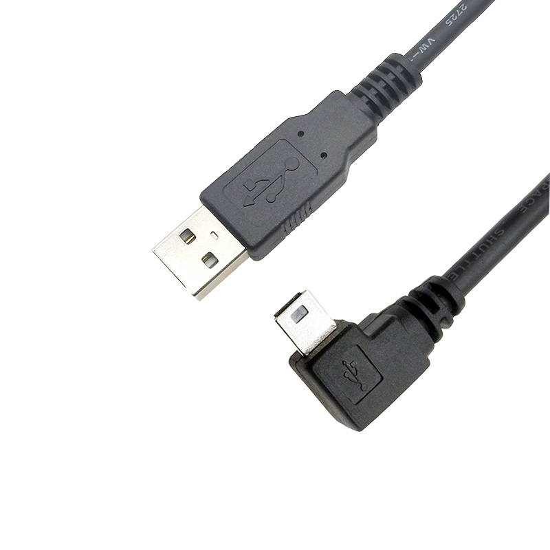 USB2.0 A TYPE MALE TO MINI USB2.0 B-TYPE 5PIN 90D MALE CABLE