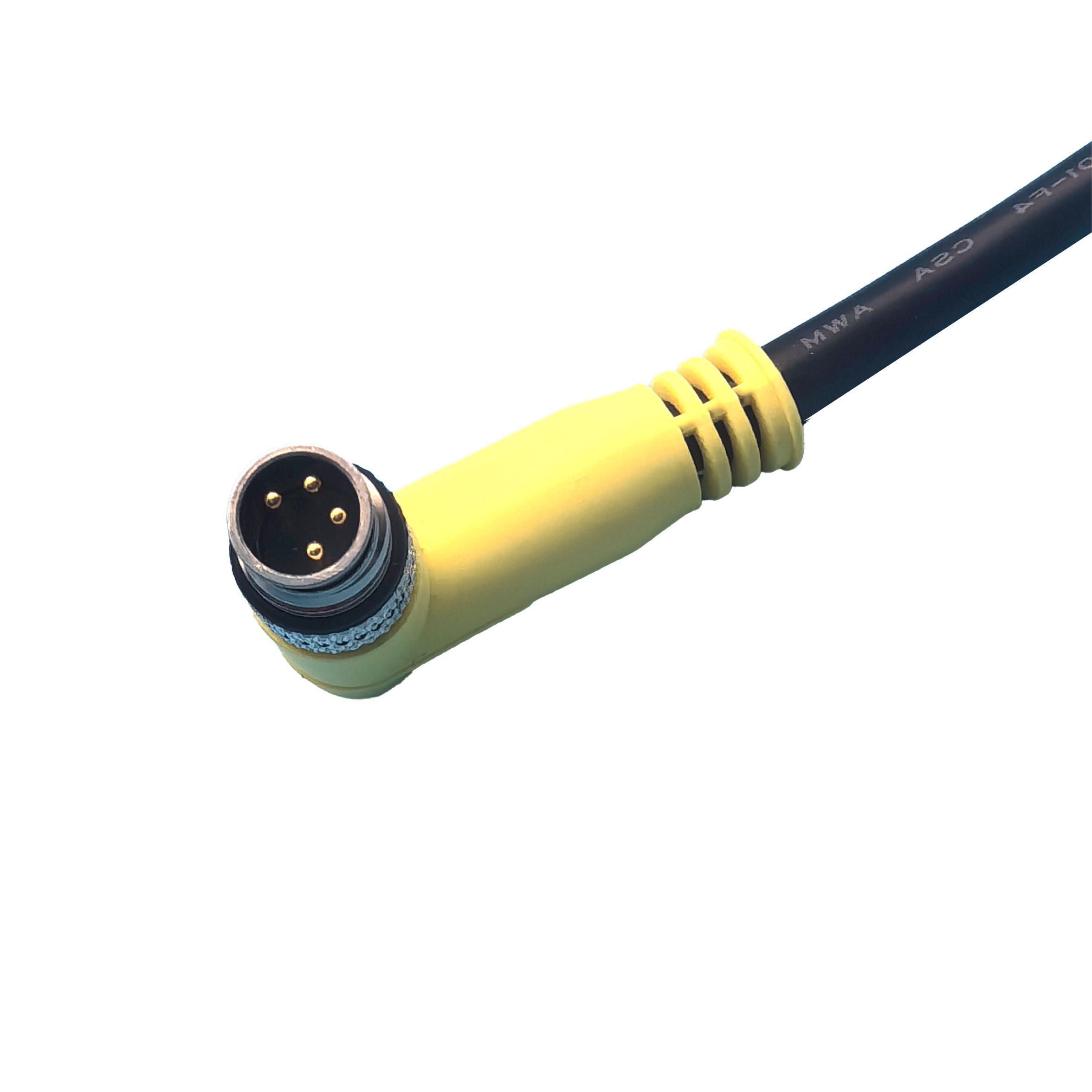 M8 A-CODE 2pin 3pin 4pin 6pin 8pin Male 90D cable