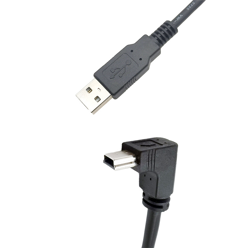 USB2.0 A TYPE MALE TO MINI USB2.0 B-TYPE 5PIN 90D UP MALE CABLE