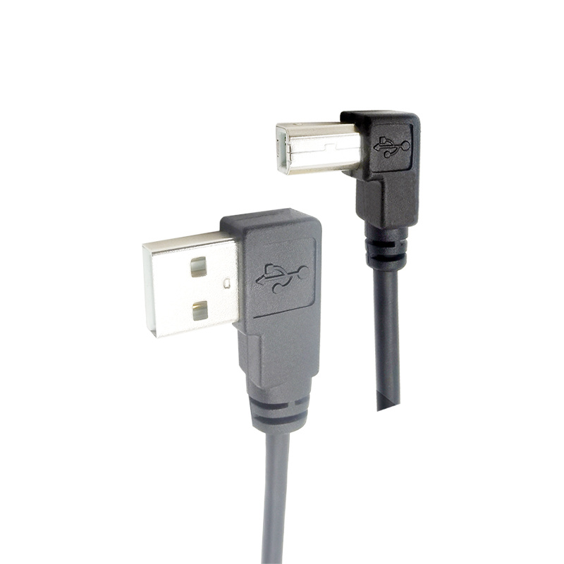 USB2.0 A TYPE 90D MALE TO USB2.0 B-TYPE 90D MALE CABLE