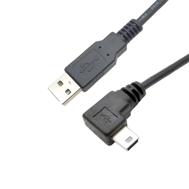 USB2.0 A TYPE MALE TO MINI USB2.0 B-TYPE 5PIN 90D MALE CABLE