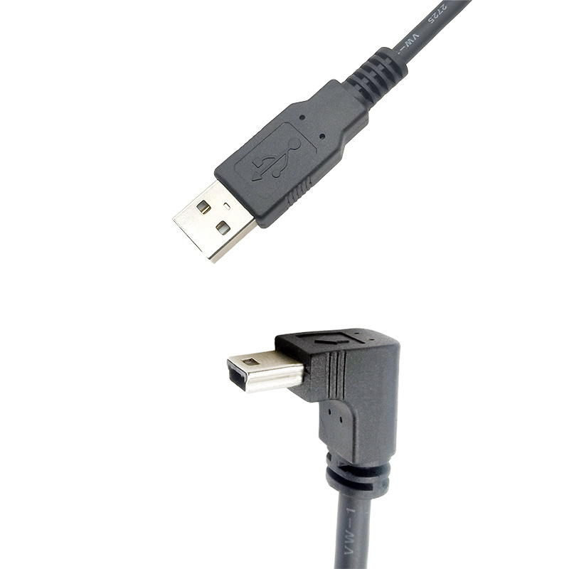 USB2.0 A TYPE MALE TO MINI USB2.0 B-TYPE 5PIN 90D DOWN MALE CABLE